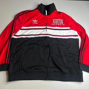 Adidas Originals Houston Rockets‎ NBA Track Jacket Men’s 2XL Black Red Full